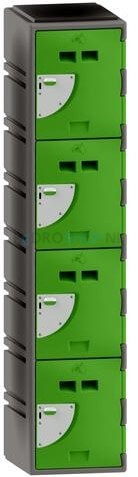 Polyethyleen locker FSP, 1-koloms, 4-deurs, 172*38*58 cm, limoen