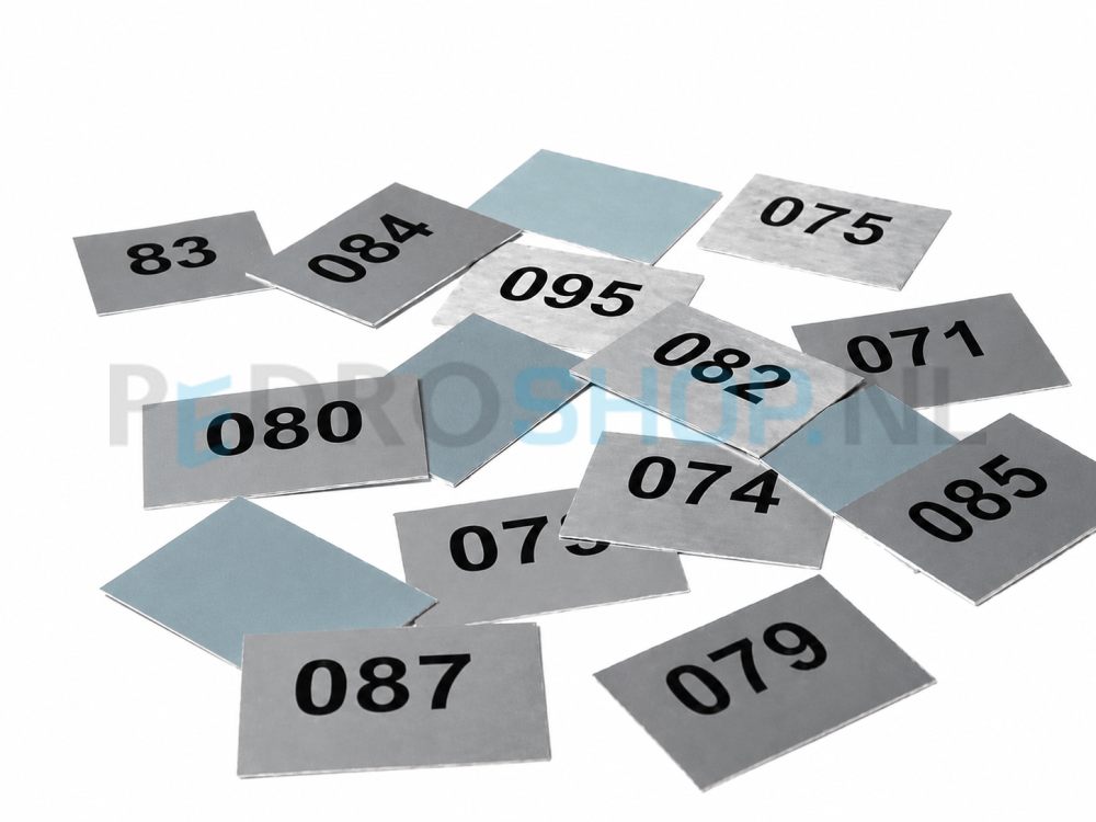 Cijferplaatjes PDC 1 t/m 100