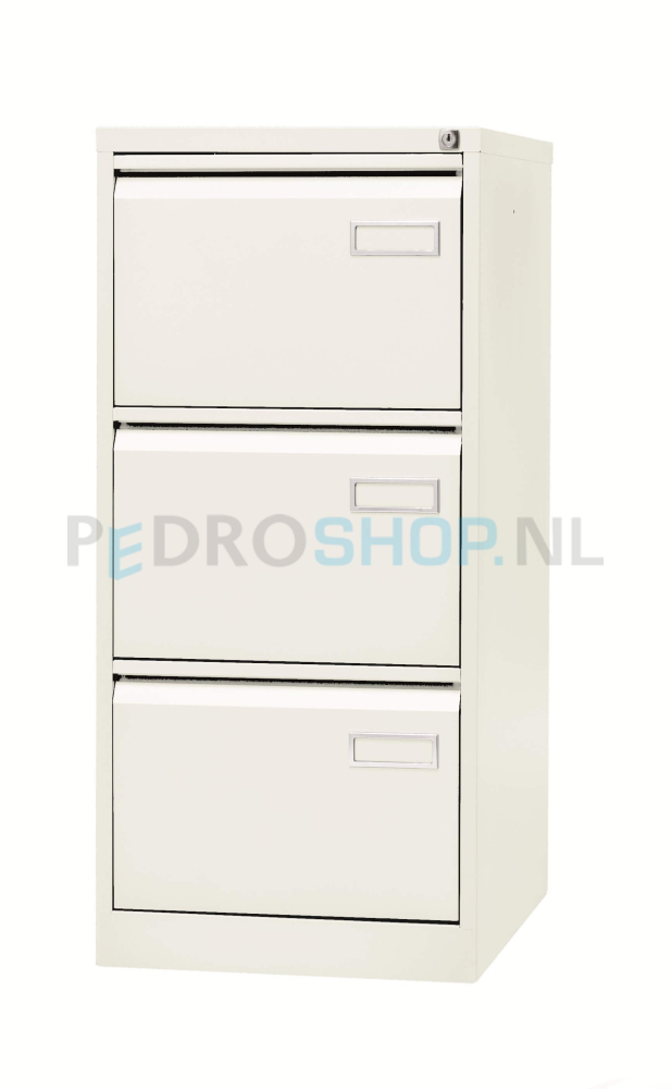 Dossierkast Bisley PSF3 Basic voor opbergen hangmappen, 3 laden, krijtwit