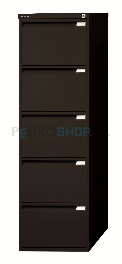 Dossierkast Bisley Premium voor opbergen hangmappen, 5 laden, zwart