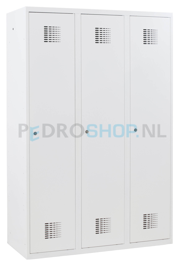 SQ garderobekast Classic, 3-koloms, 3-deurs, wit, 180*120*50 cm