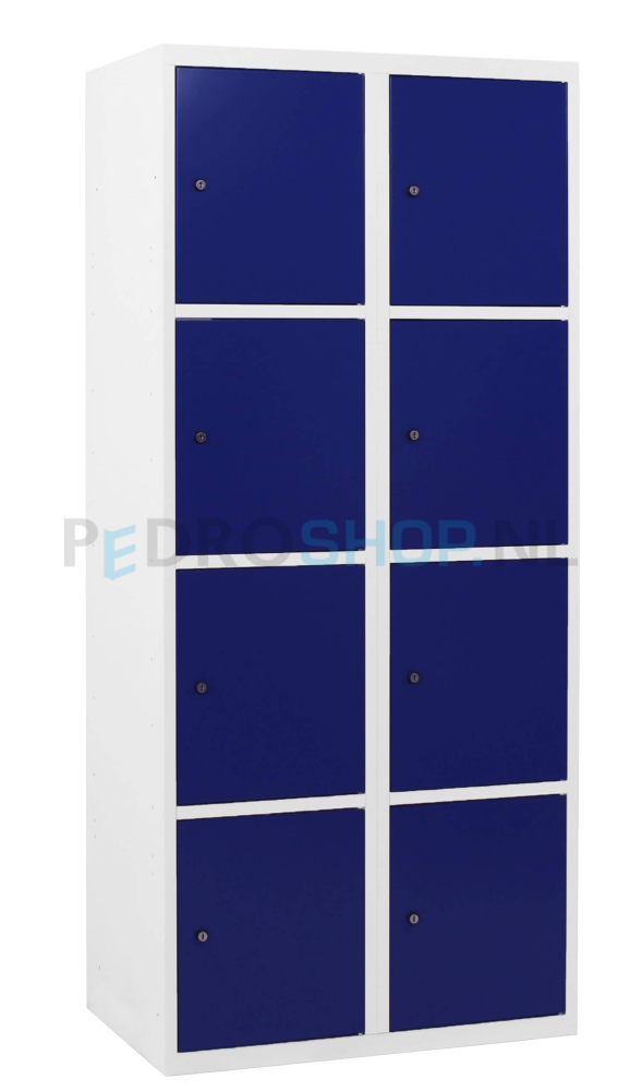  SQ Classic lockerkast, 2-koloms, 8-deurs, blauw, h180*b80*d50 cm