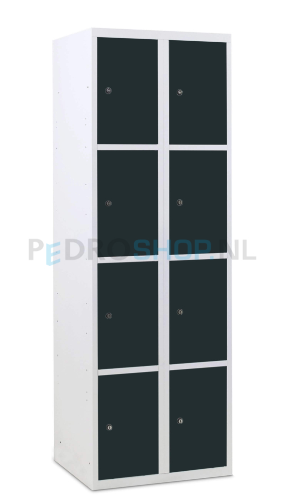 SQ Classic lockerkast, antraciet, 2-koloms, 8-deurs, h180*b60*d50 cm