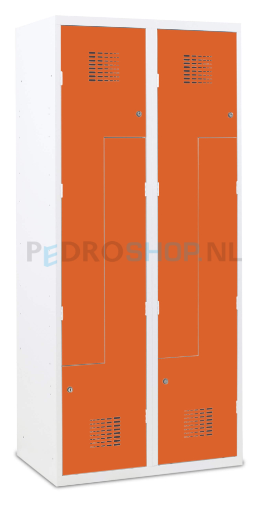 SQ Classic Z-garderobekast, 2-koloms, 4-deurs, oranje, 180*80*50 cm