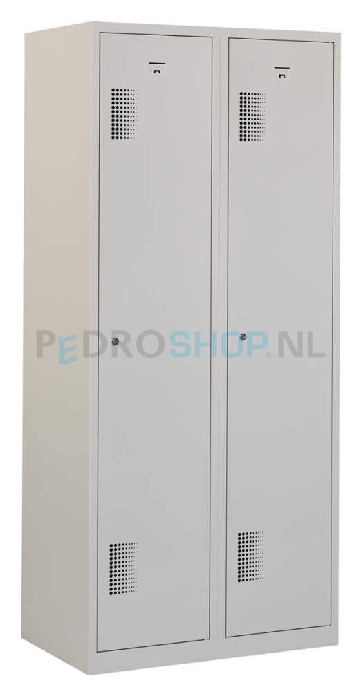 Schoon/vuil garderobekast PDC-T210 , 2-koloms, 2-deurs, lichtgrijs