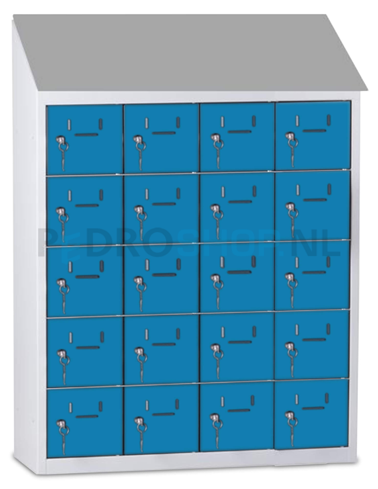 Kantine mini lockerkast SQ Classic, 20-deurs, blauw