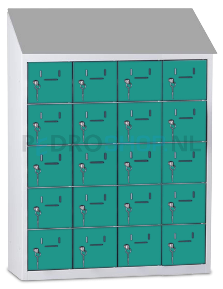 Kantine mini lockerkast SQ Classic, 20-deurs, groen