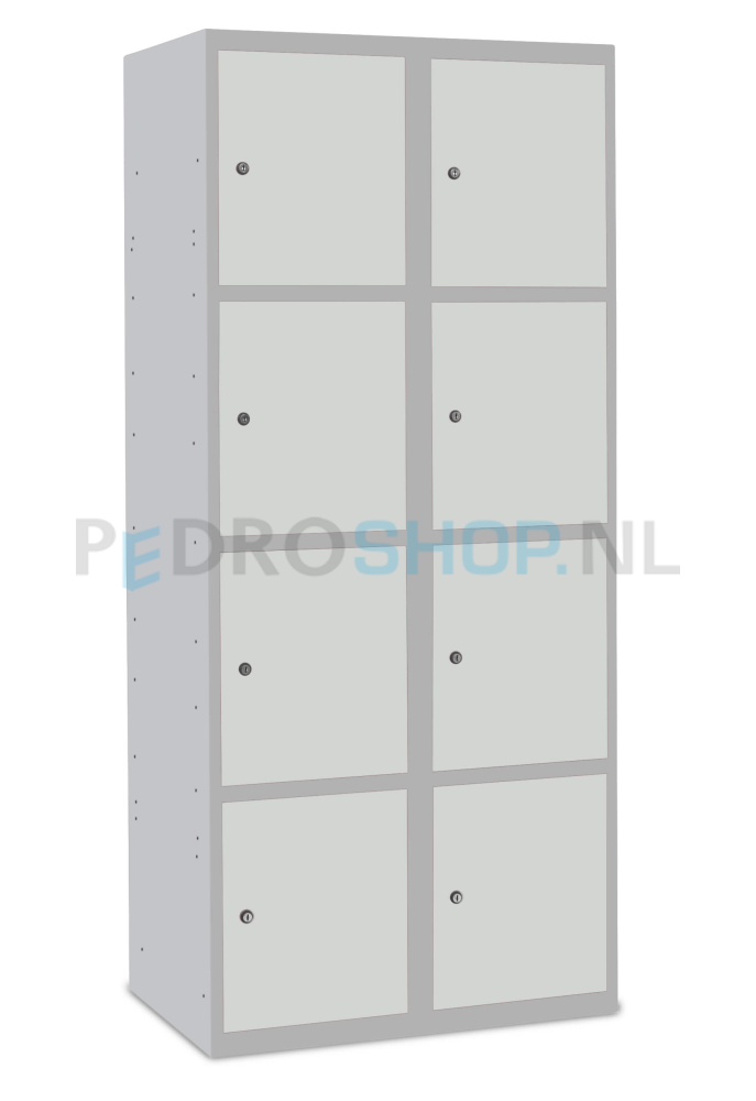 SQ Classic lockerkast, 2-koloms, 8-deurs, lichtgrijs, h180*b80*d50 cm