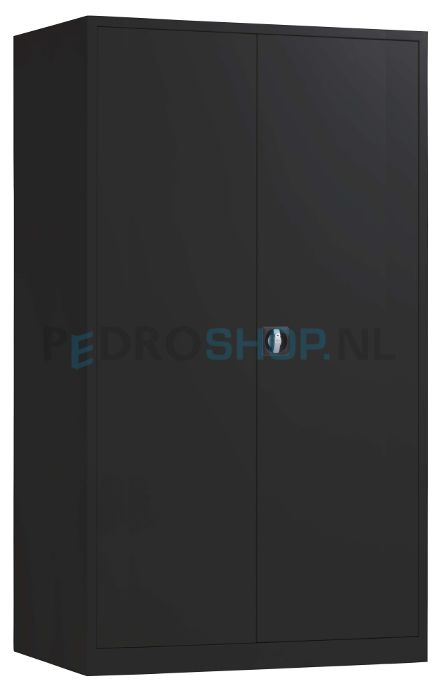 Extra diepe draaideurkast PDC 195-120-60, 195*120*60, 4 legborden, zwart