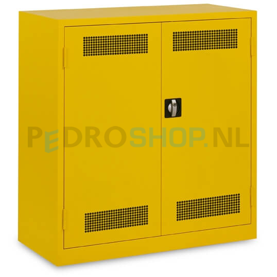 Veiligheidskast PDC-106, 106*100*45 cm, voorzien van gegalvaniseerd legbord, geel