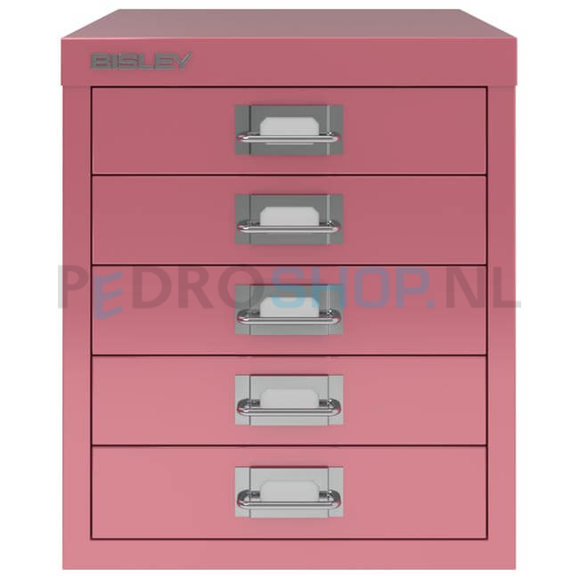 Meerladenkast Bisley -5, A4 formaat, 5 laden, roze