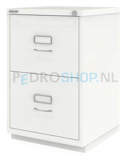 Dossierkast Bisley F-serie voor opbergen hangmappen, 2 laden, krijtwit