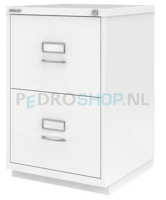 Dossierkast Bisley F-serie voor opbergen hangmappen, 2 laden, wit