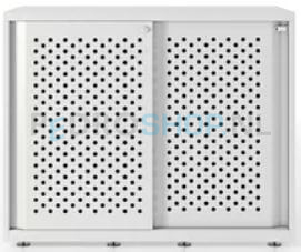 Schuifdeurkast Bisley Glide II, h81,9*b100*d47 cm, perfo, wit