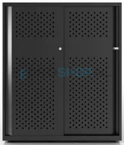 Schuifdeurkast Bisley Glide II, h116,1*b100*d47 cm, perfo, zwart