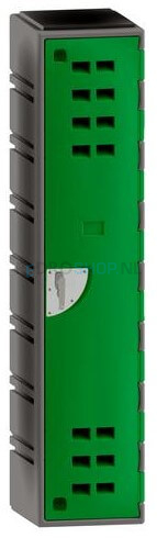 Kunststof garderobekast FSP, 1-koloms, 1-deurs, 172*38*45 cm, groen