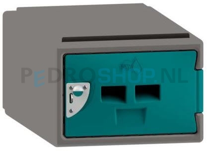Polyethyleen cube locker FSP, 1-deurs, 25*38*45 cm, donker blauwgroen