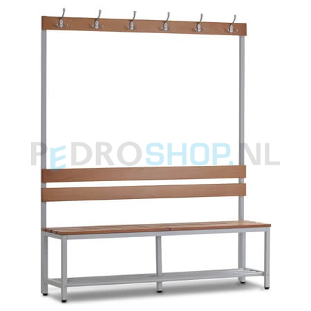 PDC-H150 garderobezitbank, voorzien van garderobehaken, 150 cm breed