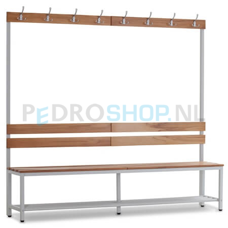 PDCH-200 garderobezitbank, voorzien van garderobehaken, 200 cm breed