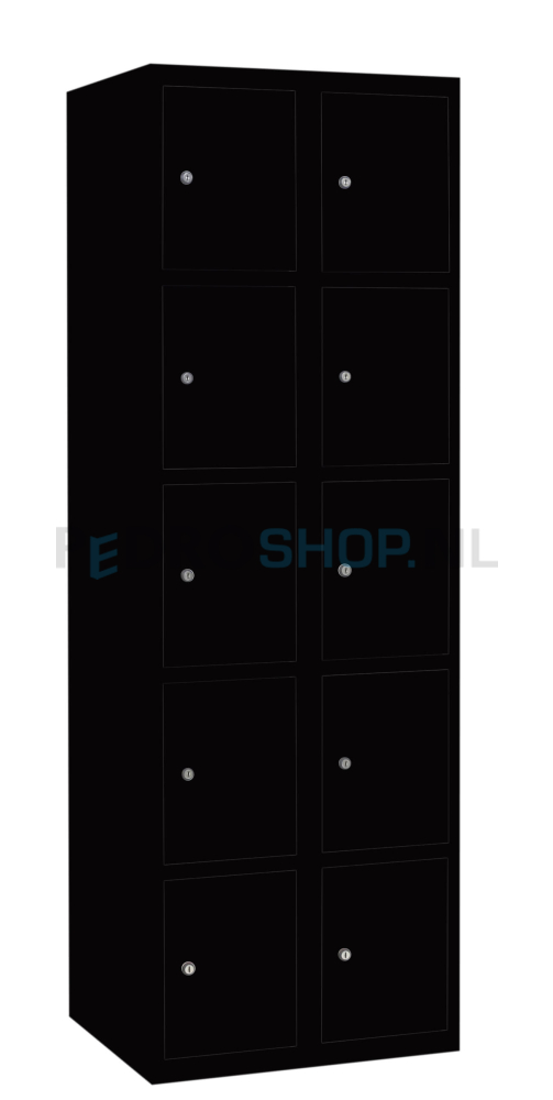 Classic SQ lockerkast, 2-koloms, 10-deurs, h180*b60*d50 cm, zwart