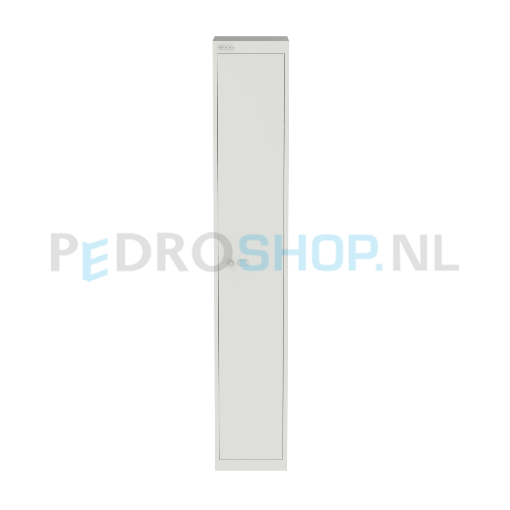 Bisley Basic garderobekast, 30,5 cm breed, 1-koloms, 1-deurs, kledingstang, lichtgrijs