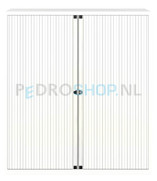 Roldeurkast AKS, krijtwit, 3 legborden, 133*120*43