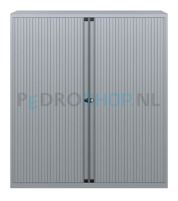 Roldeurkast AKS, zilvergrijs, 3 legborden, 133*120*43