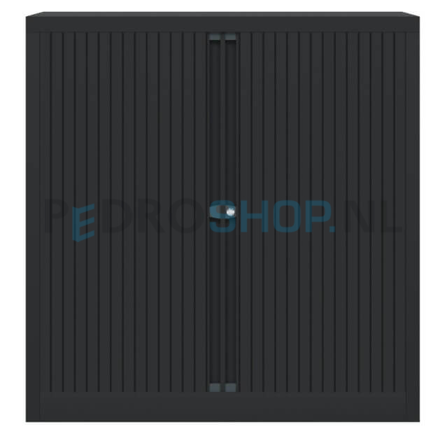 Archiefkast AKS met roldeur, zwart, 2 legborden, 103*100*43