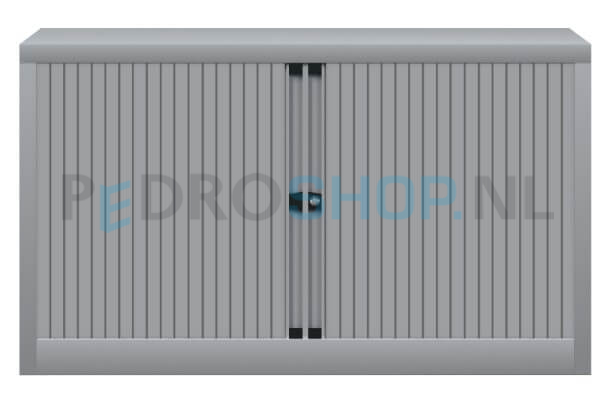 Archiefkast AKS met roldeur, zilver, 1 legbord, laag model, 70*120*43