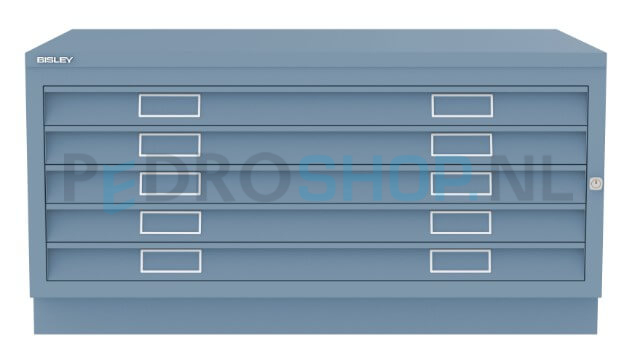 Tekeningkast Bisley A105, A1 formaat, 5 laden, blauw