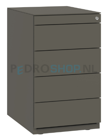 Stand ladenblok Bisley Basic met 4 laden, 69,8 cm hoog, 77,5 cm diep, slate