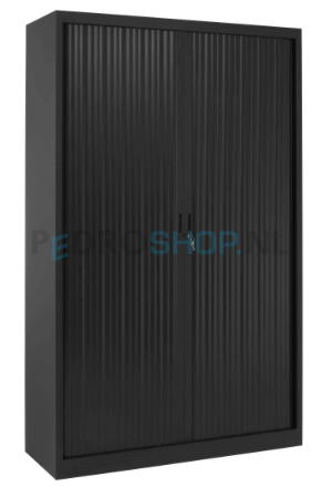 Demontabele roldeurkast PDC-D195-100, 195*100*45, 4 legborden, zwart
