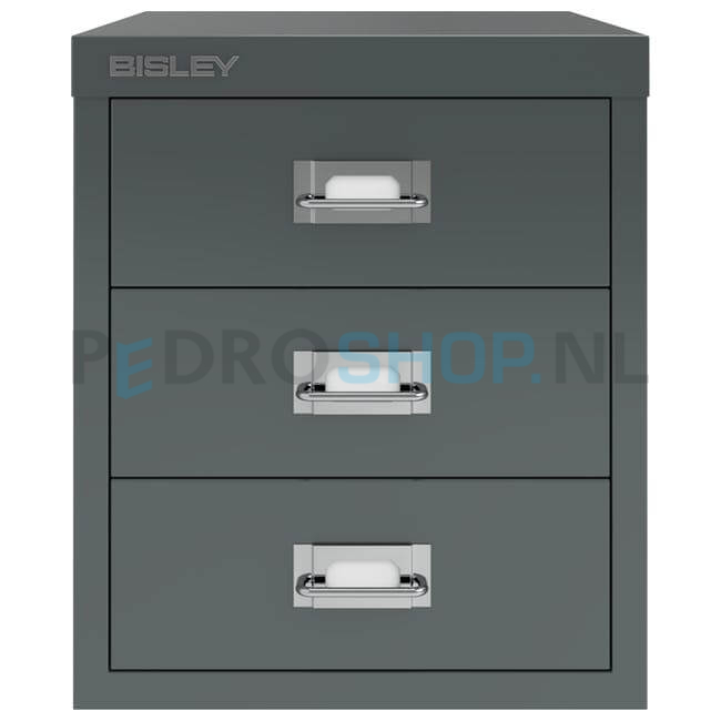Meerladenkast Bisley-3, A4 formaat, 3 laden, antraciet