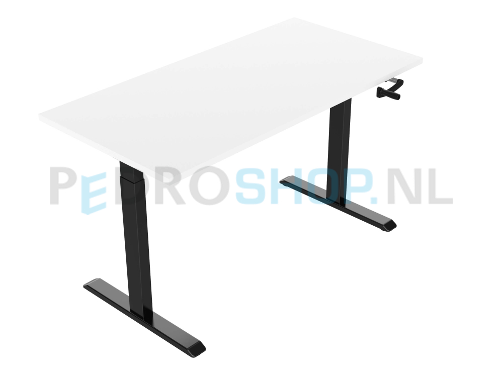 Slingerbureau DSQ EURO 160*80, zwarte poot met wit blad