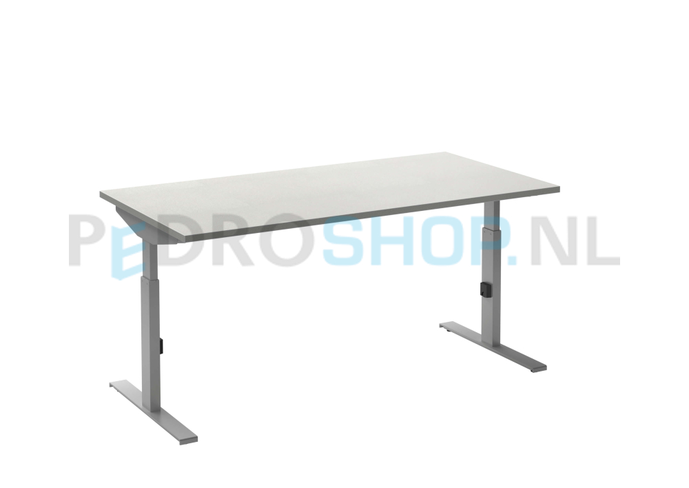 Bureau DSQ 180*80, aluminium T-poot met wit blad