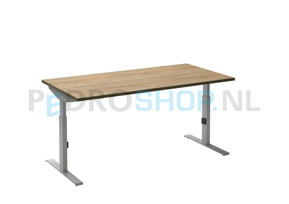 Bureau DSQ 180*80, aluminium T-poot met robson eiken blad