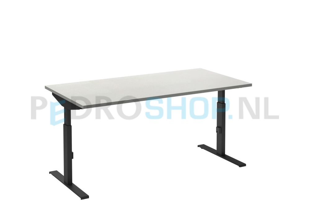 Bureau DSQ 160*80, zwarte T-poot met wit blad