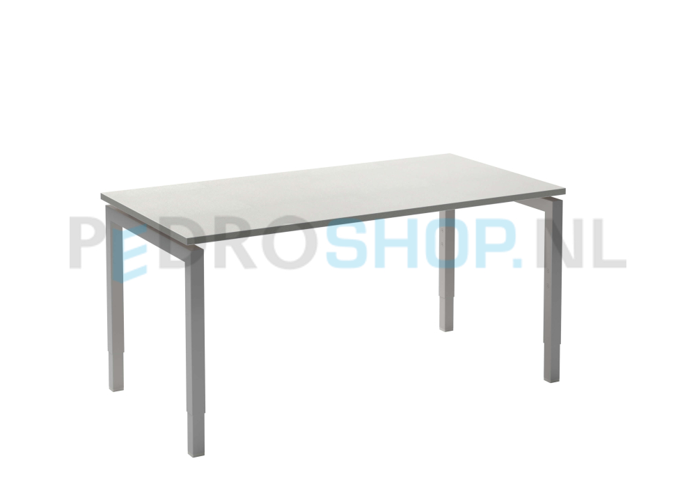 Bureau DSQ 180*80, aluminium N-poot met wit blad