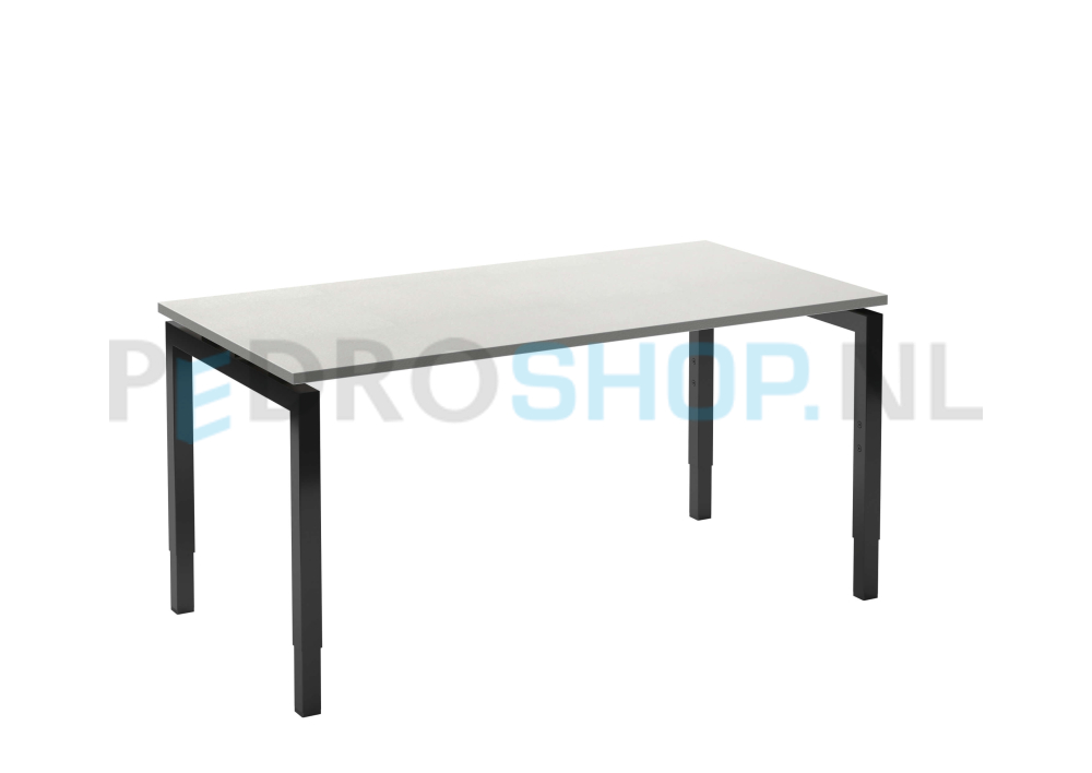 Bureau DSQ 160*80, zwarte N-poot met wit blad