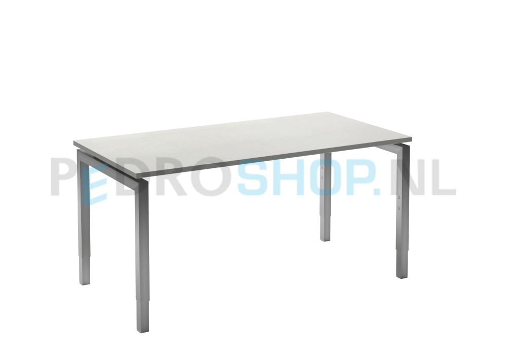 Bureau DSQ 140*80, aluminium N-poot met wit blad