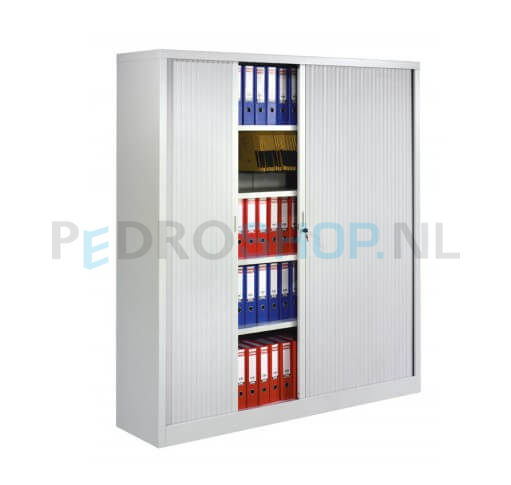 Demontabele roldeurkast PDC-D195-180, 195*180*45, 4 legborden, wit
