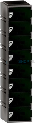 Polyethyleen locker FSP, 1-koloms, 8-deurs, 172*38*45 cm, bosgroen