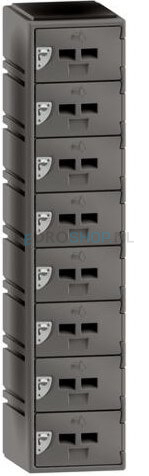 Polyethyleen locker FSP, 1-koloms, 8-deurs, 172*38*45 cm, grijs