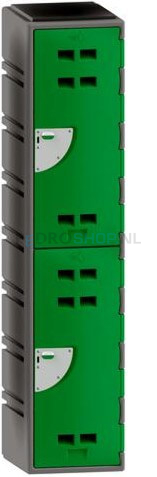 Kunststof garderobekast FSP, 1-koloms, 2-deurs, 172*38*45 cm, groen