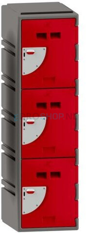 Halfhoge lockerkast FSP, 1-koloms, 3-deurs, 130*38*45 cm, rood