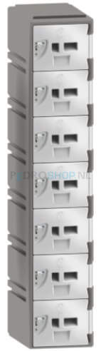 Kunststof GSM locker FSP, 1-koloms, 7-deurs, 151*30,5*30,5 cm, wit