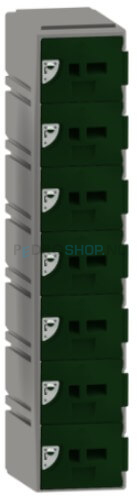 Kunststof GSM locker FSP, 1-koloms, 7-deurs, 151*30,5*30,5 cm, bosgroen